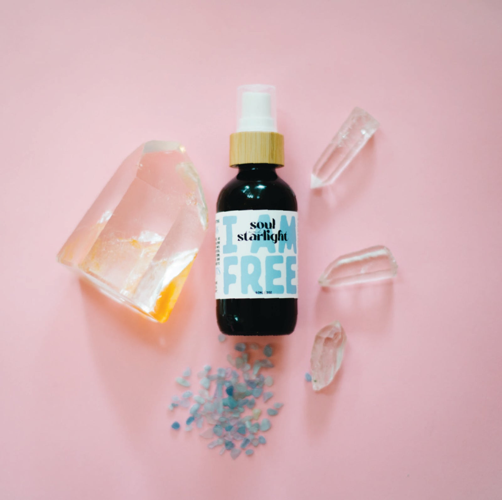 Throat Chakra Spray, with aquamarine crystals, blue tansy, chamomile, lemon balm