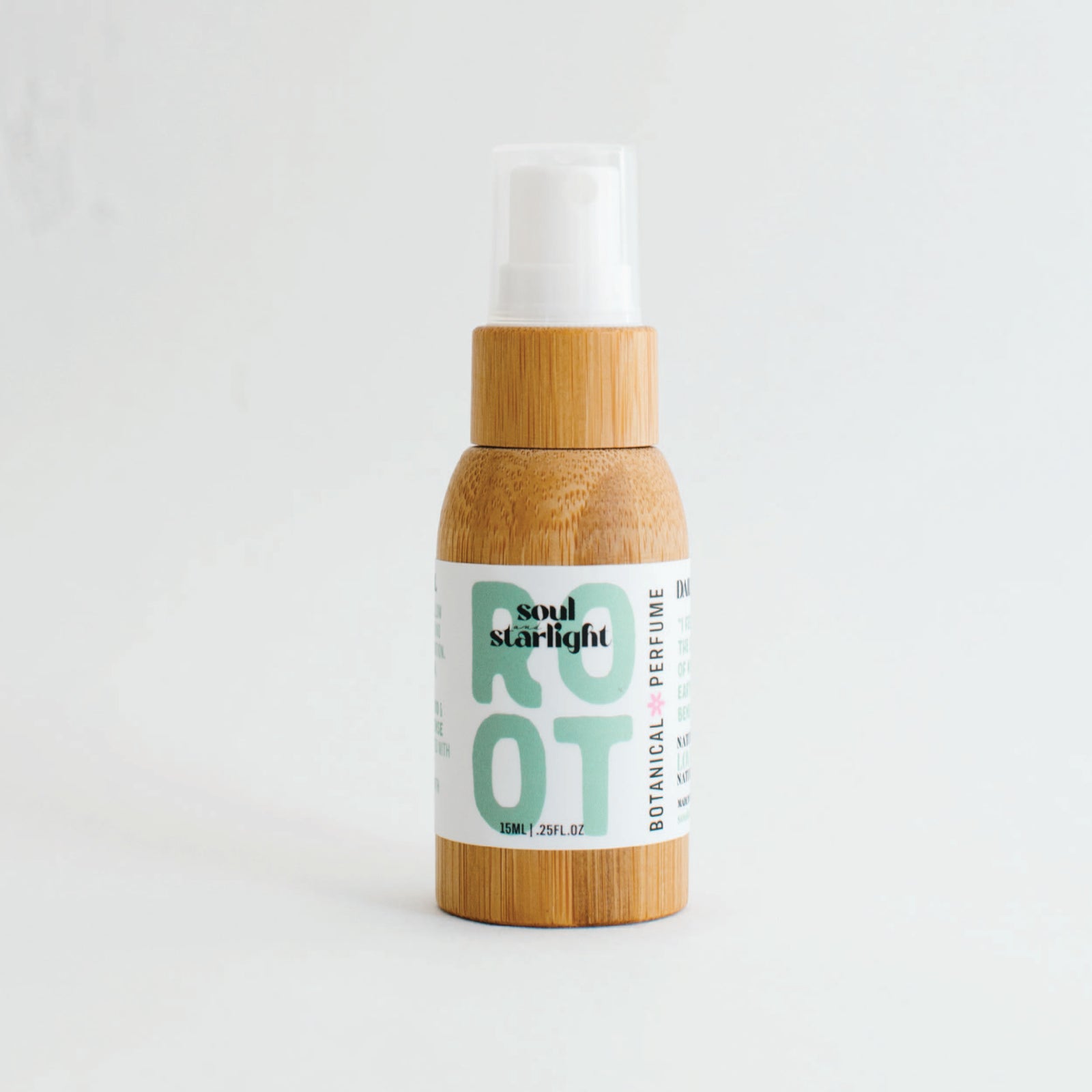 Organic Botanical Perfume in sustainable bamboo bottle. Natural Skincare